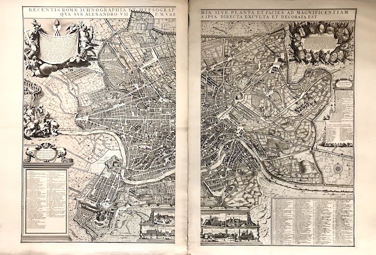 Falda Giovanni Battista (1643-1678)  Recentis Romae ichnographia et hypsographia sive planta et facies ad magnificentiam qua sub Alexandro VII P.M. urbs ipsa directa exculta et decorata est 1720 ca. Amsterdam